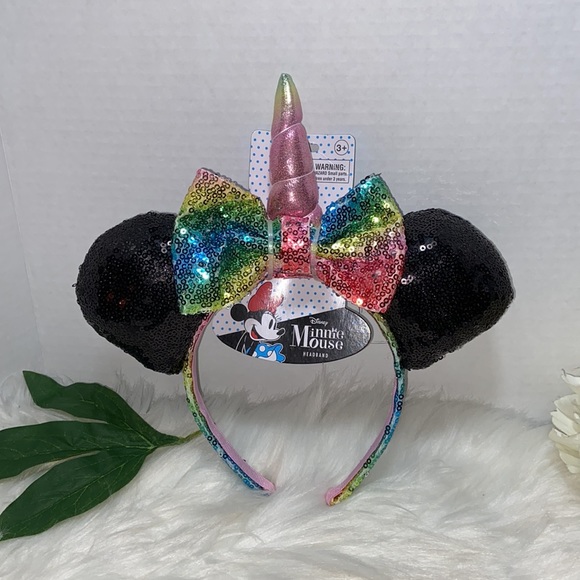 Disney Other - Disney Minnie Mouse rainbow Unicorn Bow Headband